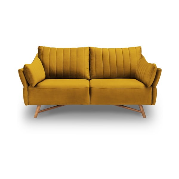 Dzeltens samta divvietīgs dīvāns Interieurs 86 Elysée, 174 cm