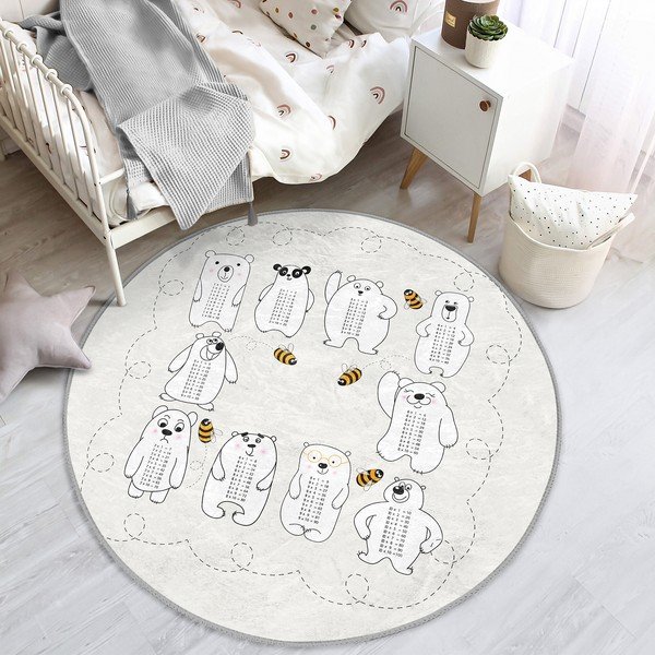 Krēmkrāsas bērnu paklājs ø 100 cm Comfort – Mila Home-image-3