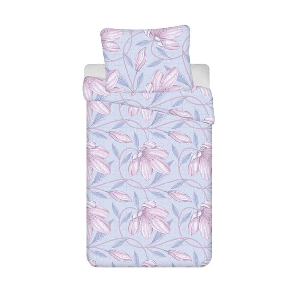 Gaiši zila/rozā vienvietīga gultas veļa no krepa auduma 140x200 cm Orona – Jerry Fabrics