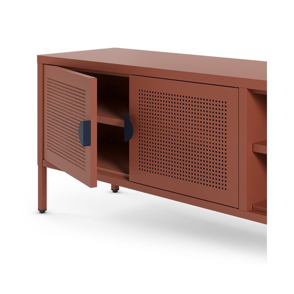 Terakotas oranžs metāla TV galdiņš 160x50x35 cm Sayla – Marckeric-image-2