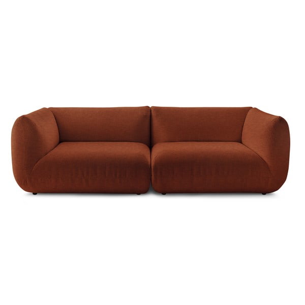 Oranžs velveta dīvāns 260 cm Lecomte – Bobochic Paris