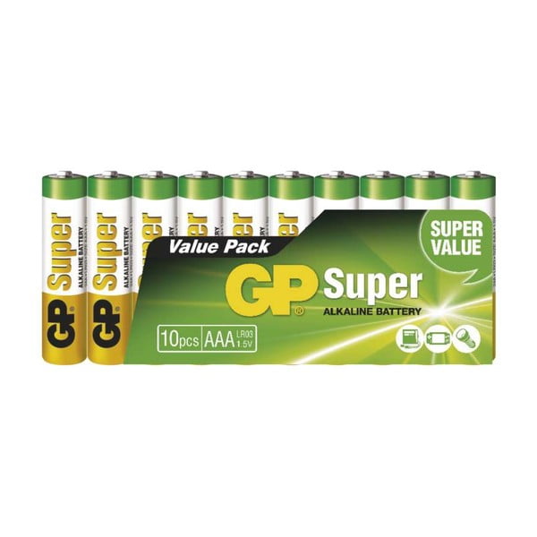 Sārmu baterijas 10 bateriju komplektā GP Super AAA - EMOS