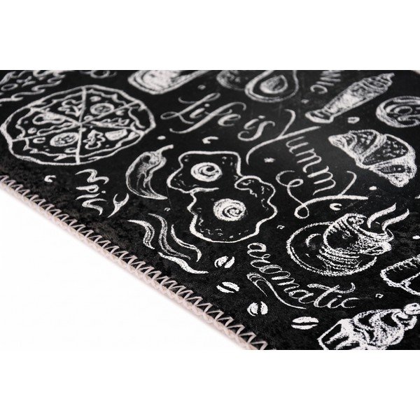 Melns mazgājams paklājs 160x230 cm Life Is Yummy – Vitaus-image-2