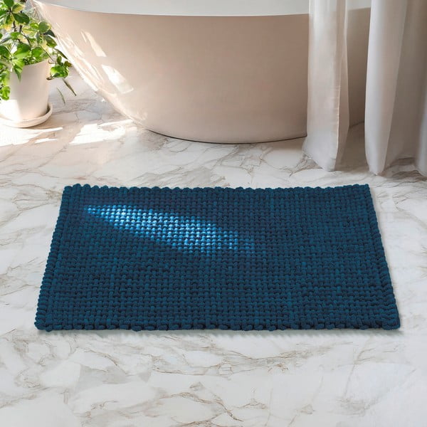 Tumši zils tekstila vannas istabas paklājiņš 50x80 cm Covelo – Wenko-image-1