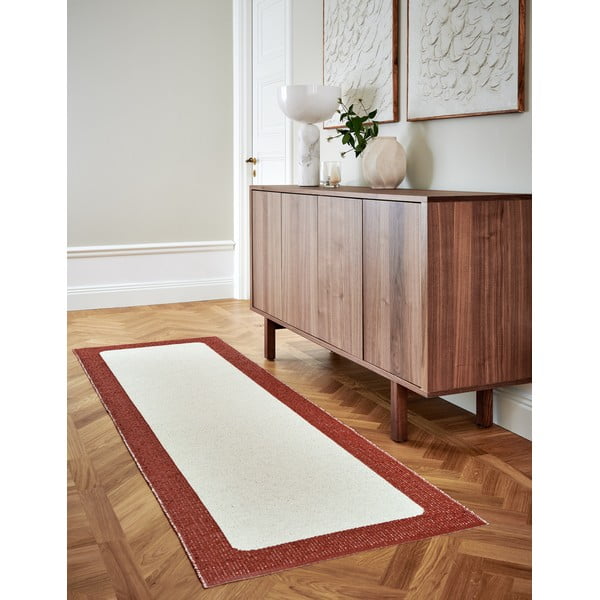 Ķieģeļu sarkans/krēmkrāsas iekštelpu un āra paklājs 70x120 cm Ilda Brick – Pappelina-image-3