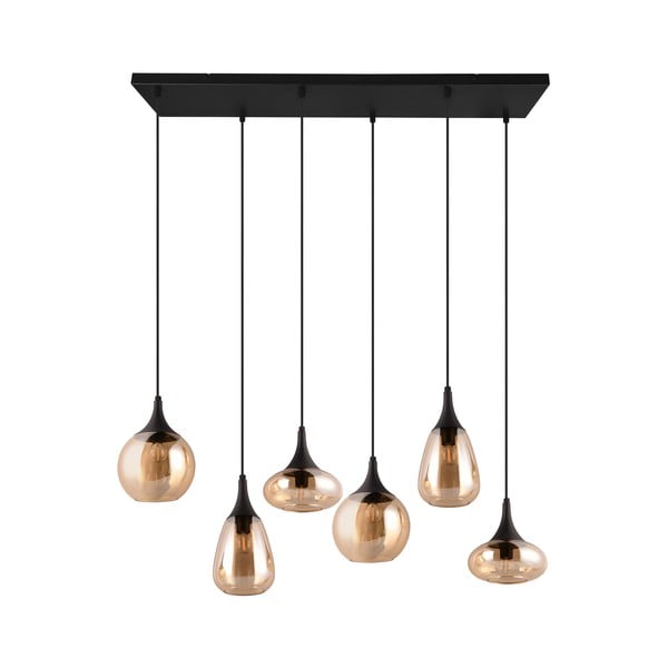 Melna/oranža piekaramā lampa ar stikla abažūru Lumina – Trio-image-4