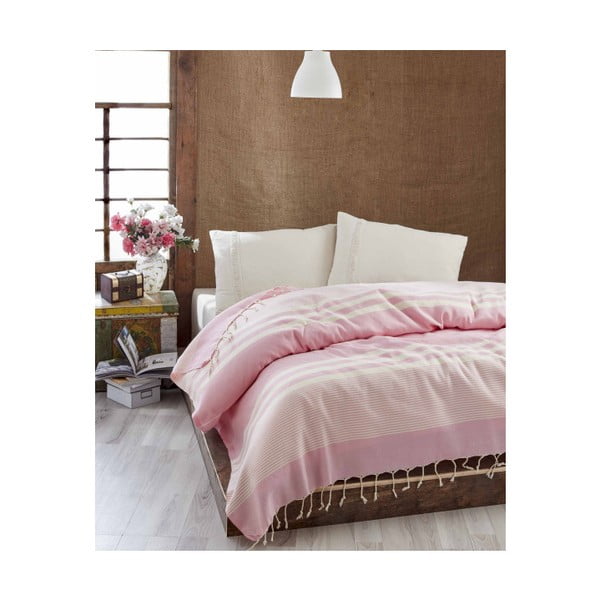 Viegls gultas pārklājs Hereke Pink, 200 x 235 cm