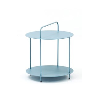 Zils metāla sānu galdiņš dārzam Ezeis Plip, ø 45 cm