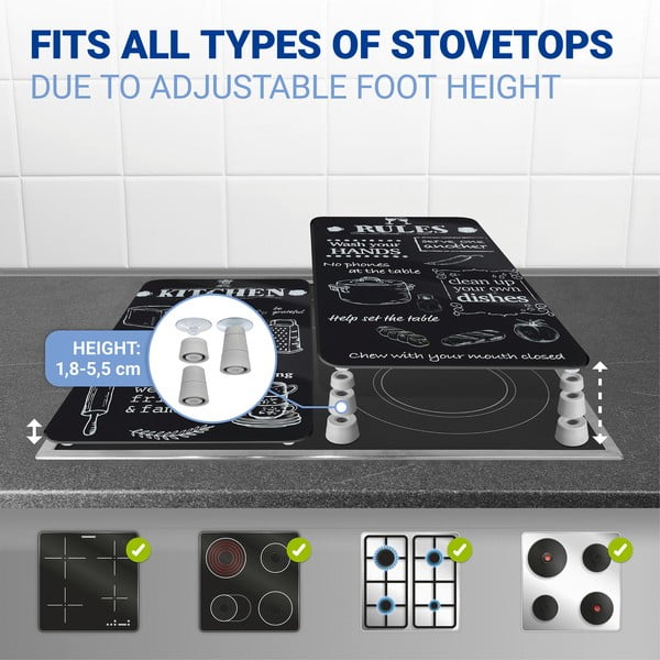 Rūdīta stikla plīts aizsargplāksnes (2 gab.) 52x30 cm Kitchen Rules – Maximex-image-4