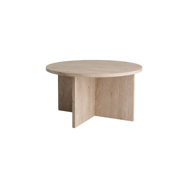 Gaiša dabīga toņa apaļš žurnālgaldiņš no MDF ø 85 cm Poppy – Ellos Home