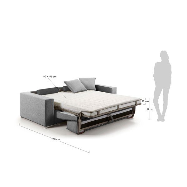 Gaiši pelēks dīvāns gulta La Forma Big-image-4