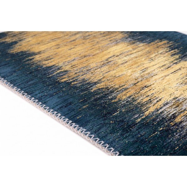 Dzeltens/tumši zils mazgājams celiņa paklājs 80x200 cm Goldie – Vitaus-image-2