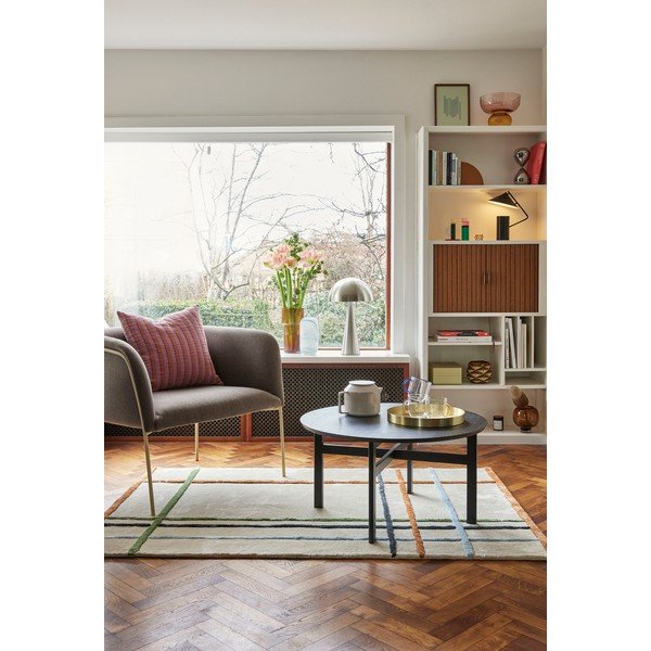 Bēšs paklājs ar kokvilnas piejaukumu Hübsch Ester, 120 x 180 cm-image-1