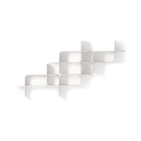 Balts daudzlīmeņu gumijkoka masīvkoka sienas plaukts 62 cm Montage – Umbra-image-2