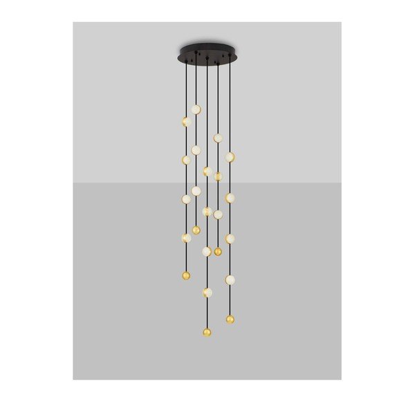 Matēti melna alumīnija LED piekaramā lampa ar regulējamu spilgtumu ar akrila stikla abažūru ø 38 cm Alcinoe – Nova Luce-image-4