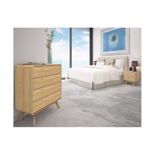 Dabīga toņa naktsgaldiņš ar ozolkoka imitāciju Cassie – Støraa-image-2