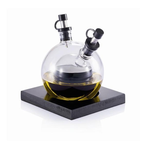 Eļļas un etiķa trauks no ar rokām pūsta stikla ar paliktni XD Design Orbit-image-1