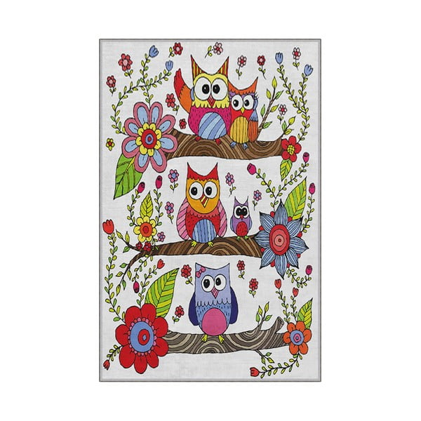 Neslīdošs bērnu paklājs Conceptum Hypnose Owls, 100 x 200 cm