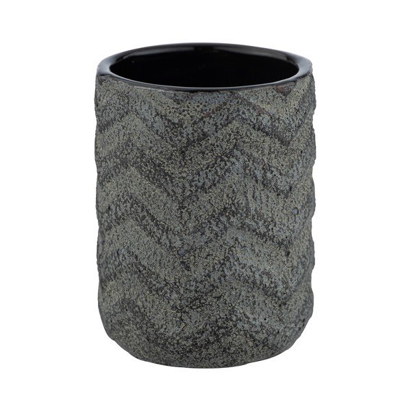 Tumši pelēka ar rokām apgleznota zobu birstes krūze Wenko Mantua-image-3