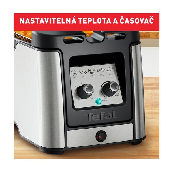 Melns/matētas sudraba krāsas friteris Clear Duo FR600D10 – Tefal-image-1