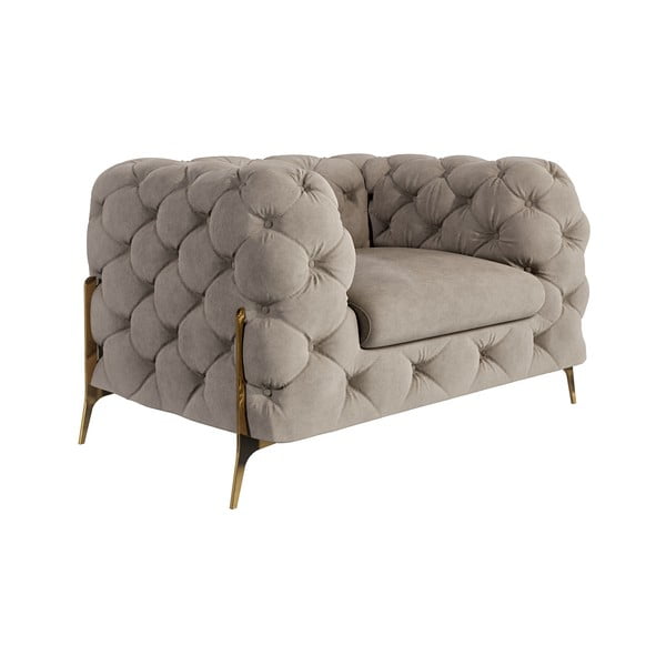 Pelēkbēšs samta atpūtas krēsls Chelsea Bis – Ropez