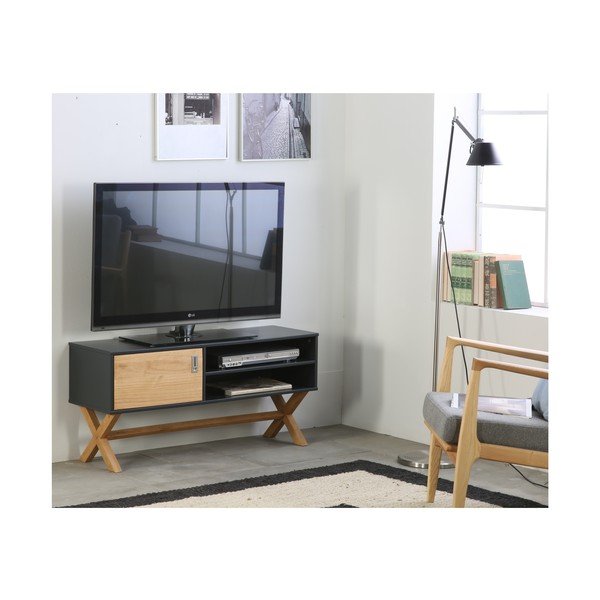 Antracīta pelēks TV galdiņš Marckeric Leidi, 110 x 52 cm-image-2