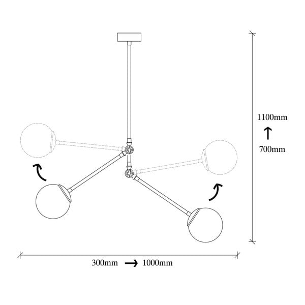 Melna metāla piekaramā lampa Opviq lights Froso-image-3