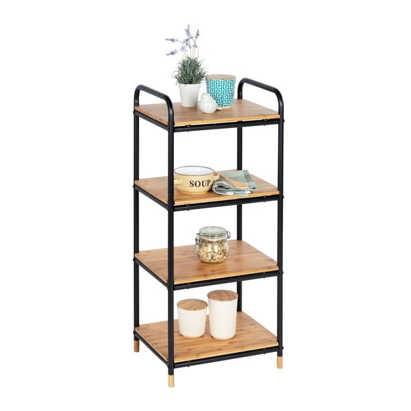 Melns/dabīga toņa metāla vannas istabas plaukts 42x94,5 cm Loft – Wenko-image-3