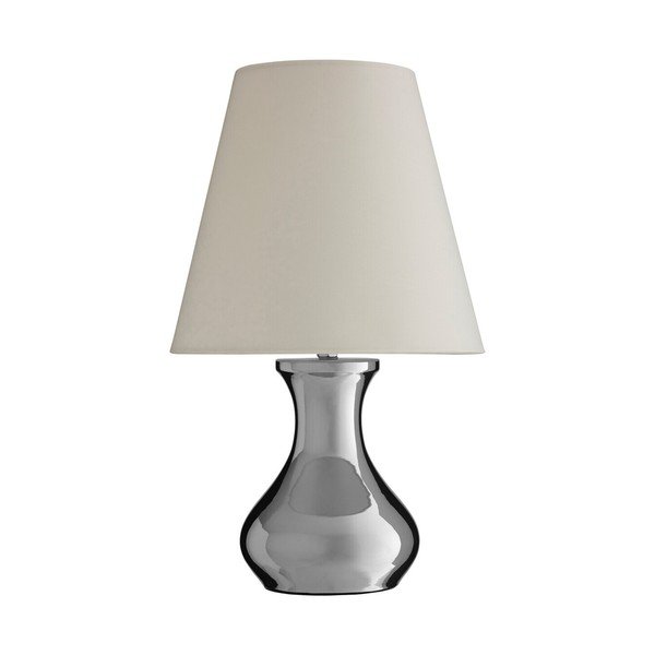 Krēmkrāsas/sudraba krāsas metāla galda lampa ar auduma abažūru (augstums 36 cm) Nell – Premier Housewares