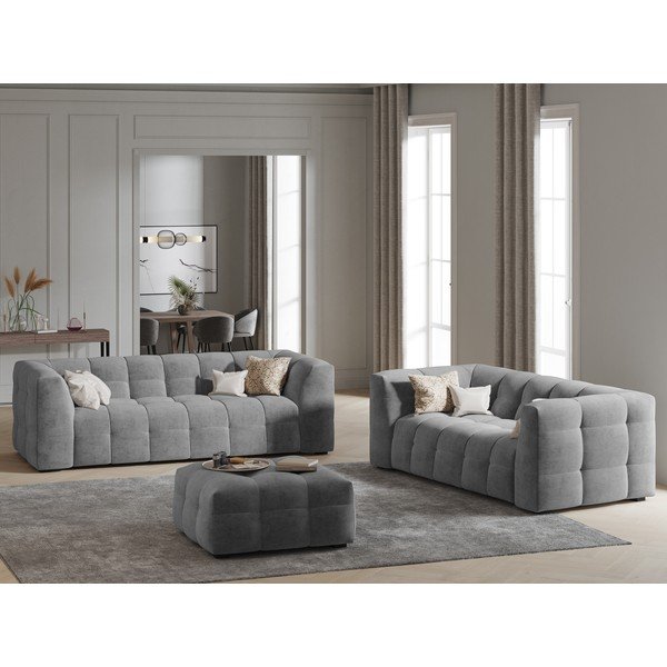 Pelēks samta kāju soliņš Windsor & Co Sofas Vesta-image-1