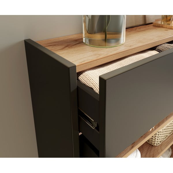 Antracīta pelēks skapītis 56x97x22 cm Ameca – Germania-image-4