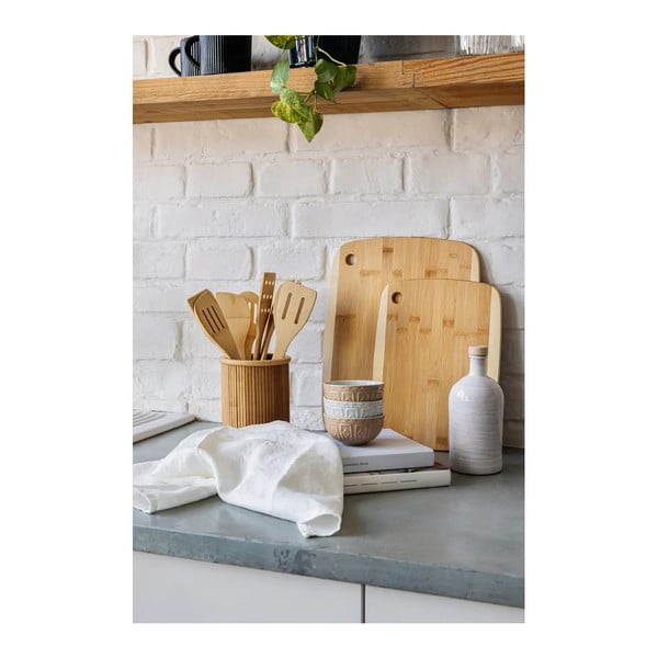 Dzirnaviņu, griešanas dēļa un pārtikas burku komplekts (4 gab.) – Bonami Essentials-image-1