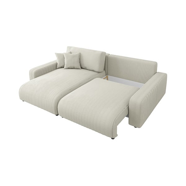 Krēmkrāsas velveta salokāms stūra dīvāns (ar maināmu stūri) Sara – Ropez-image-3