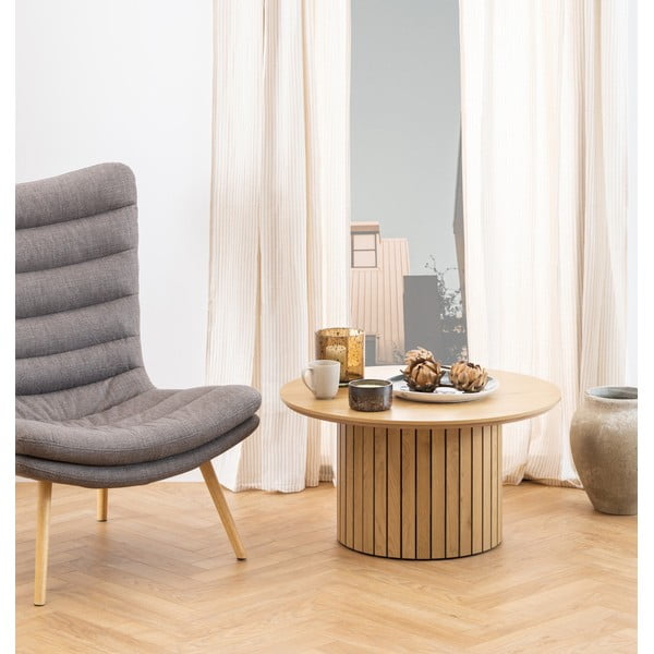 Apaļš žurnālgaldiņš ar ozolkoka imitācijas virsmu ø 80 cm Yale – Actona-image-1