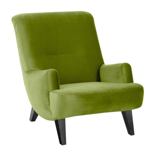 Zaļš krēsls ar melnām kājām Max Winzer Brandford Suede