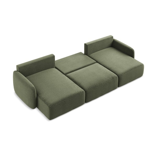 Zaļš salokāms/ar uzglabāšanas vietu stūra dīvāns Kalena – Makamii-image-4