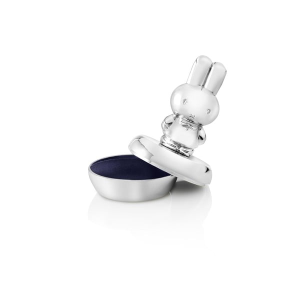 Spīdīgas sudraba krāsas metāla kastīte pirmajam zobam ø 4x6 cm Miffy – Zilverstad-image-3