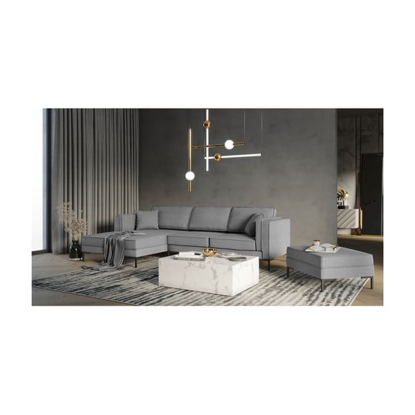 Pelēks stūra dīvāns Milo Casa Attilio, kreisais stūris-image-4