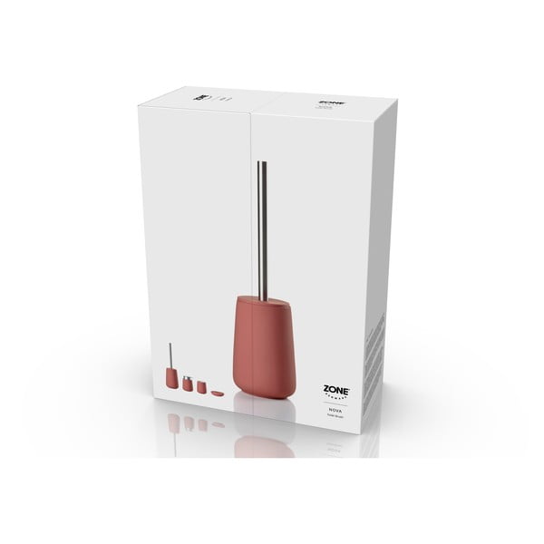 Gaiši sarkana porcelāna tualetes birste Nova – Zone-image-3