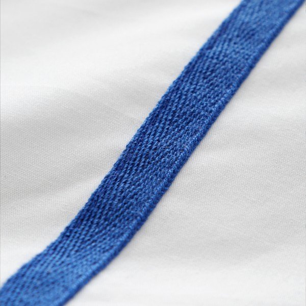 Balta/zila vienguļamā kokvilnas gultas veļa 135x200 cm Herringbone Trim Stripe – Content by Terence Conran-image-3