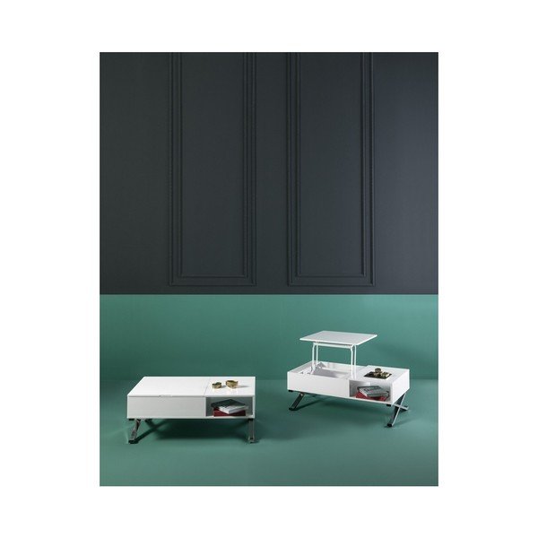 Balts kafijas galdiņš ar izvelkamu virsmu Marckeric Manila-image-3