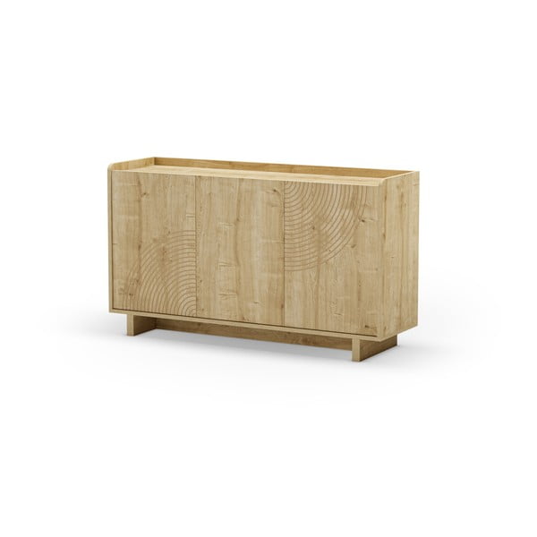 Dabīga toņa kumode ar ozolkoka imitāciju 140x80x40 cm Daira – Marckeric-image-4