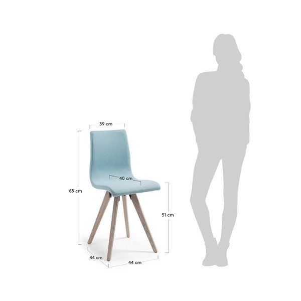 Gaiši zils ēdamistabas krēsls La Forma Una-image-3