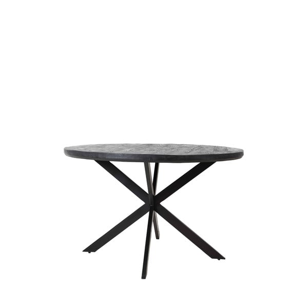 Melns apaļš ēdamgalds ar akācijas koka galda virsmu ø 120 cm Yellov – Light & Living