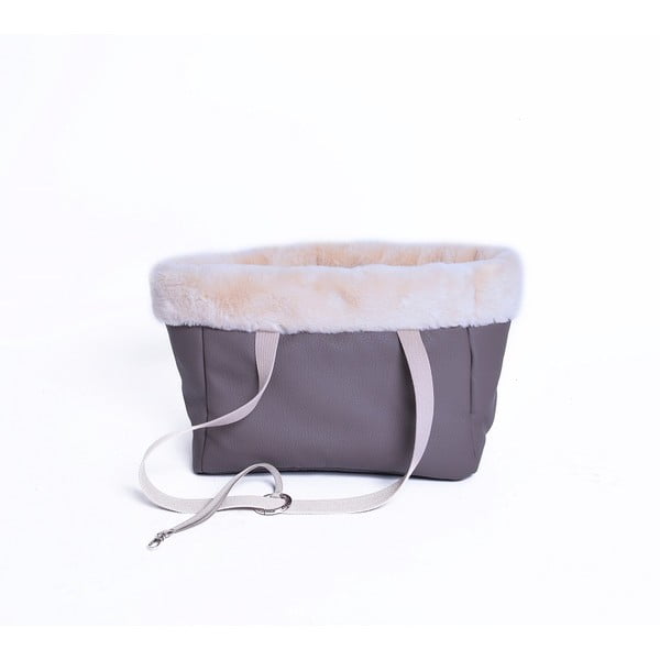 Brūna dzīvnieku pārnēsājamā soma no ādas 35x21 cm Snow – Petsy