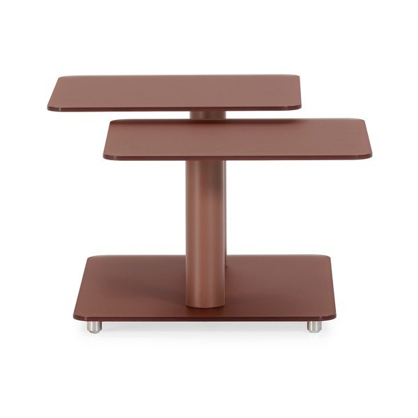 Terakotas oranžs stikla žurnālgaldiņš 54x115 cm Elvi – Marckeric-image-2