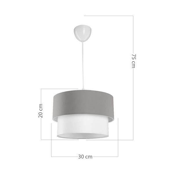 Balta/pelēka griestu lampa 60x18,5 cm – Squid Lighting-image-3