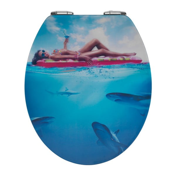 Tualetes poda sēdeklis ar 3D attēlu un vieglu aizvēršanu Wenko Cool Lady, 44,5 x 38 cm