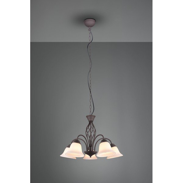 Tumši brūna piekaramā lampa ar stikla abažūru ø 60 cm Rustica – Trio-image-3