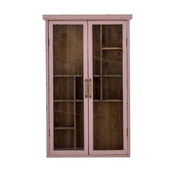 Dūmakaini rozā egles masīvkoka vitrīna 50x80x14 cm Hazem – Bloomingville